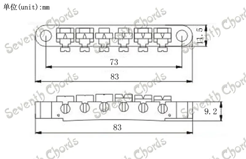 Набор из 6 нитей для электрогитары с шипами и якорями хром черный золотой на выбор