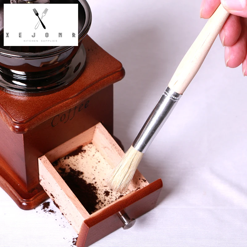 XEJONR 2018 Coffee Grinder Brushes 19CM Espresso Machine Cleaning Bristle Handle Wooden Brush Coffeeware 1PC | Дом и сад