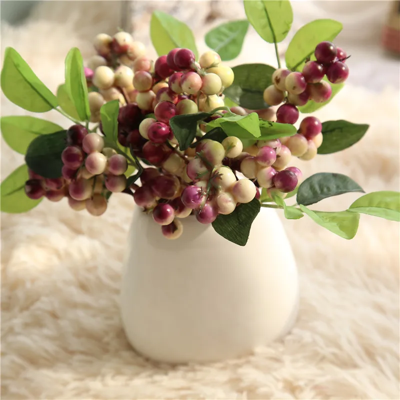 10PCS Artificial Flower Christmas Berries Bean Paste Beans for Wedding DIY Silk Home Decoration Fake | Дом и сад