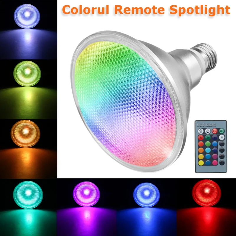 Диммируемая Светодиодная лампа 10 Вт 20 PAR30 PAR38 E27 RGB яркая водонепроницаемая с