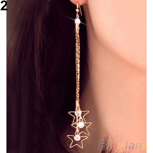 Женские 3-слойные серьги-капельки со стразами длинные серьги с кисточками 1P7J |