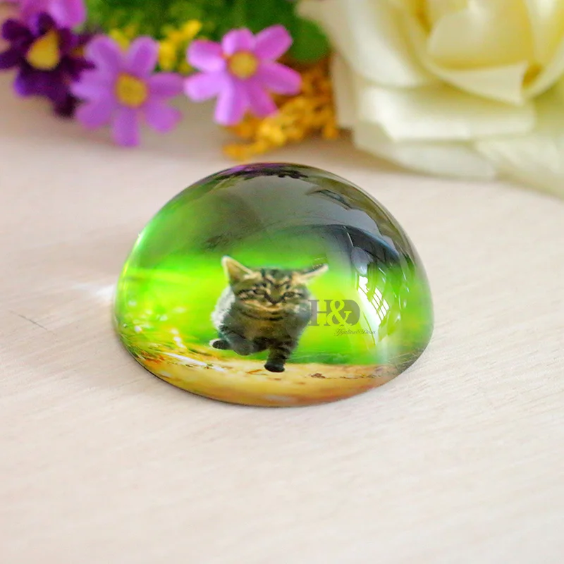 80 мм декоративный стеклянный пресс папье для кошки K9 хрустальный