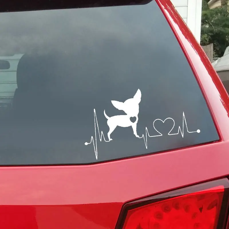 Милая собака Чихуахуа сердцебиение автомобиля стикер прекрасный Забавный