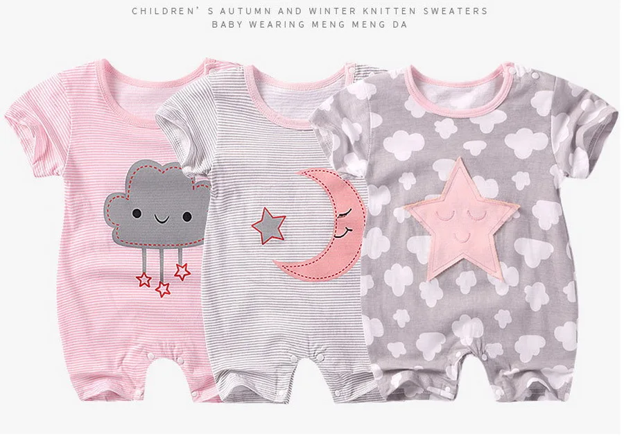 DHL 100pcs Summer Baby clothes newborn baby rompers Short sleeve Boy Girl cotton Jumpsuit | Детская одежда и обувь