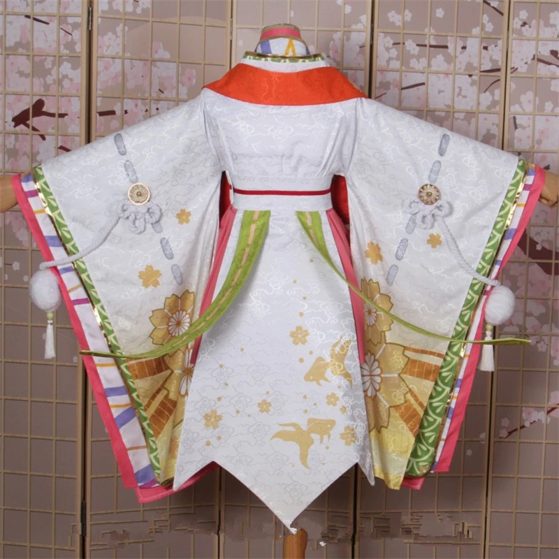 Игра Onmyoji Золотая рыбка карнавальный костюм MOBA костюмы НОВОГОДНЯЯ одежда костюмы на Хэллоуин кимоно+ носки+ головной убор+ парик