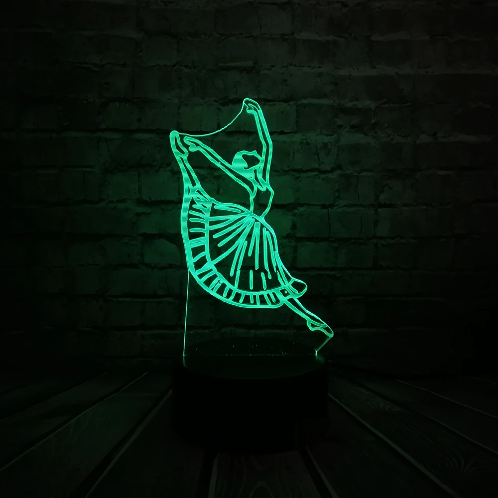 Новинка современный танцор для танцев леди 3D лампа ночник USB светодиодный
