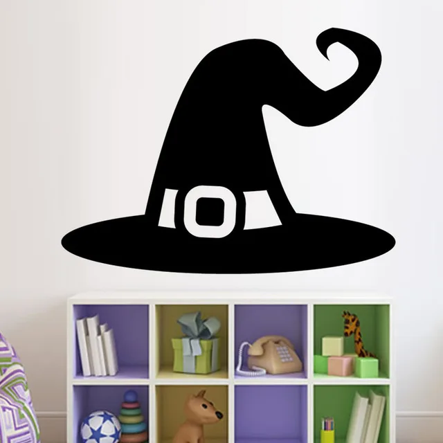 

New Arrival Halloween Witches Hat Wall Sticker Vinyl Removable Home Decor Hollow Out Living Room Wall Decal