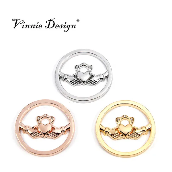 Винни Дизайн Ювелирные изделия мм 33 большая монета сердце с руками кладдахская