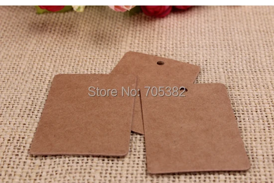 

6*6cm (With cord) Kraft square hang tag Blank kraft paper tags Paper Label for garments Bookmark (aa-673)