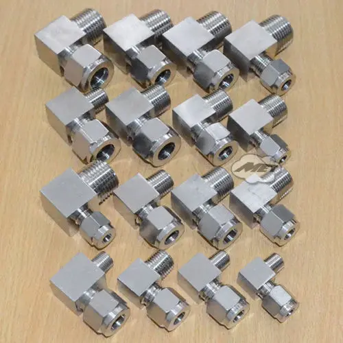 1/8 &quot NPT на 8 мм сжатия мужской локоть двойной наконечник из нержавеющей стали 304 |