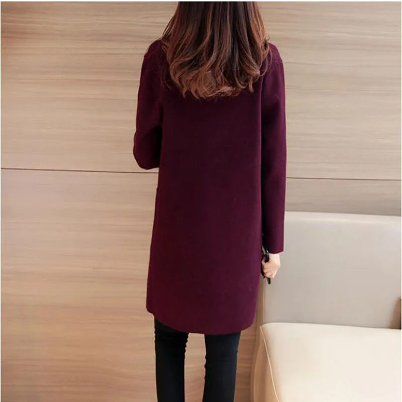 Женский свободный кардиган длинный трикотажный с длинным рукавом весна-осень 2019