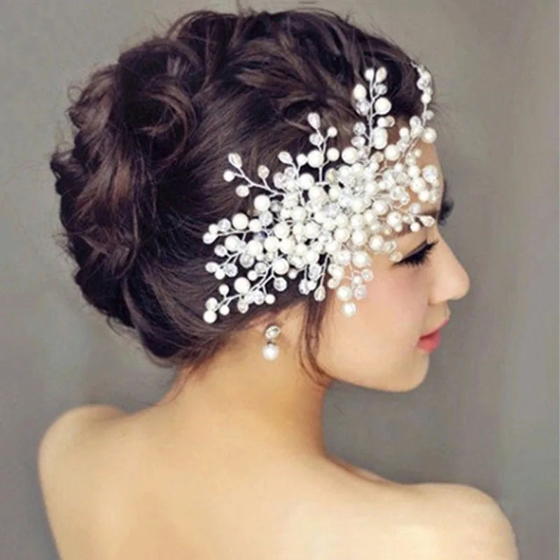 

Hairpins Wedding Bridal Hair Combs for Women Imitatd Pearls Bride Hair Accessories Head Jewelry Headpiece Tiara diadema mujer