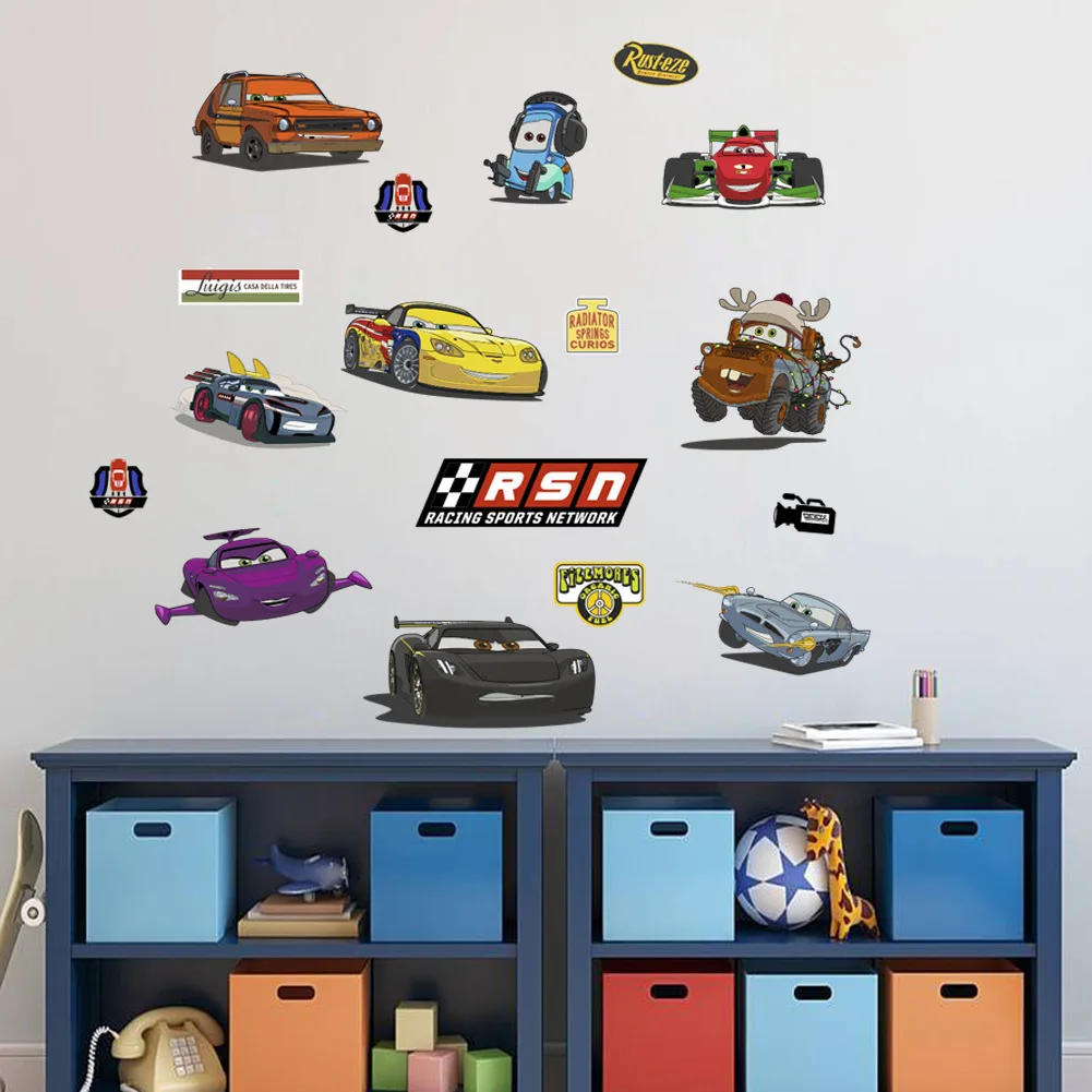 Disney car mobilization stickers children's room baby bedroom bedside background wall decoration PVC stickers