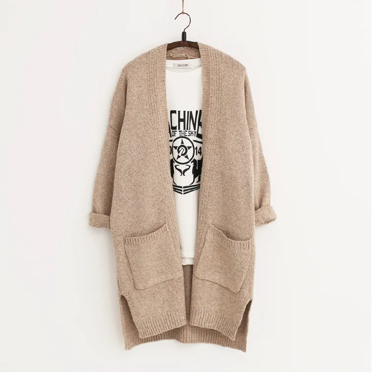 2018 длинные женские кардиганы осень зима бренд длинный стильный вязаный свитер с