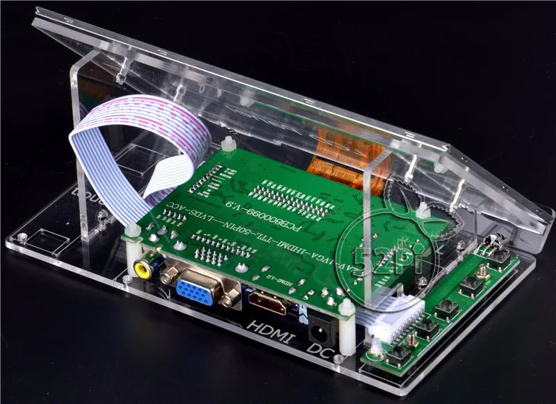 52Pi Raspberry Pi 4 B все платформы/ПК 7 дюймов 1024*600 ЖК-дисплей монитор экран с водительской платой и прозрачный акриловый кронштейн