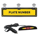 Автомобильная камера заднего вида с рамкой для номерного знака ЕС, водонепроницаемая камера заднего вида с ночным видением, 4 светодиодный, 2 датчика