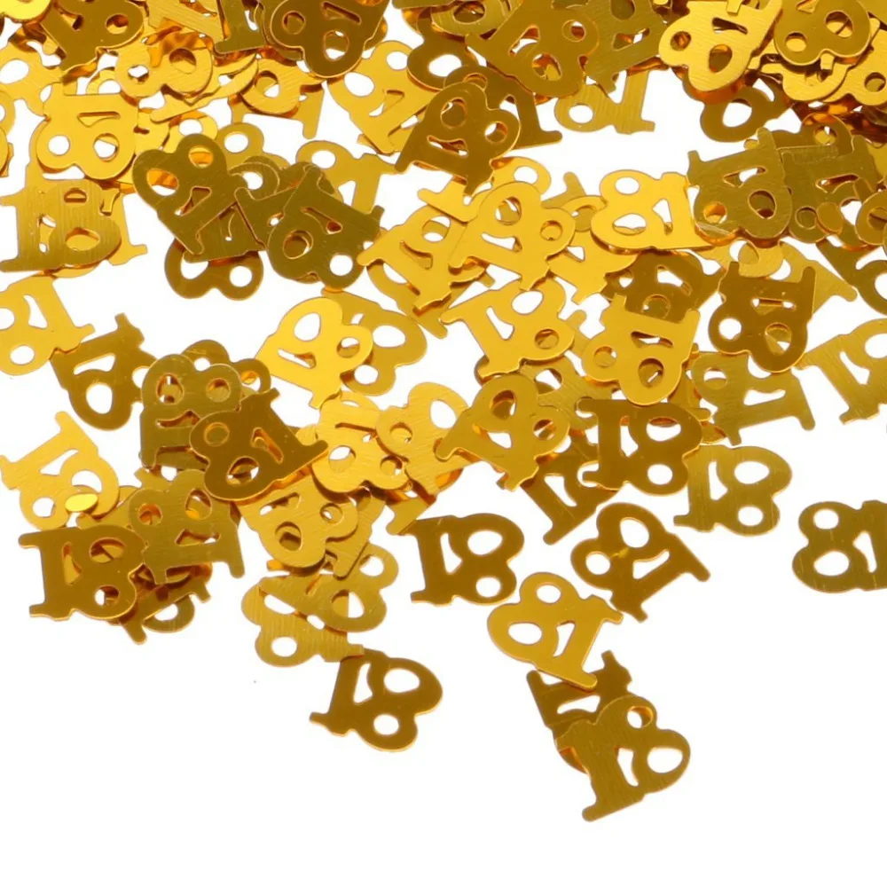 15g/2 packs Metallic Birthday Age Anniversary Year Table Number Confetti 16 18 30 40 50 60 Golden | Дом и сад
