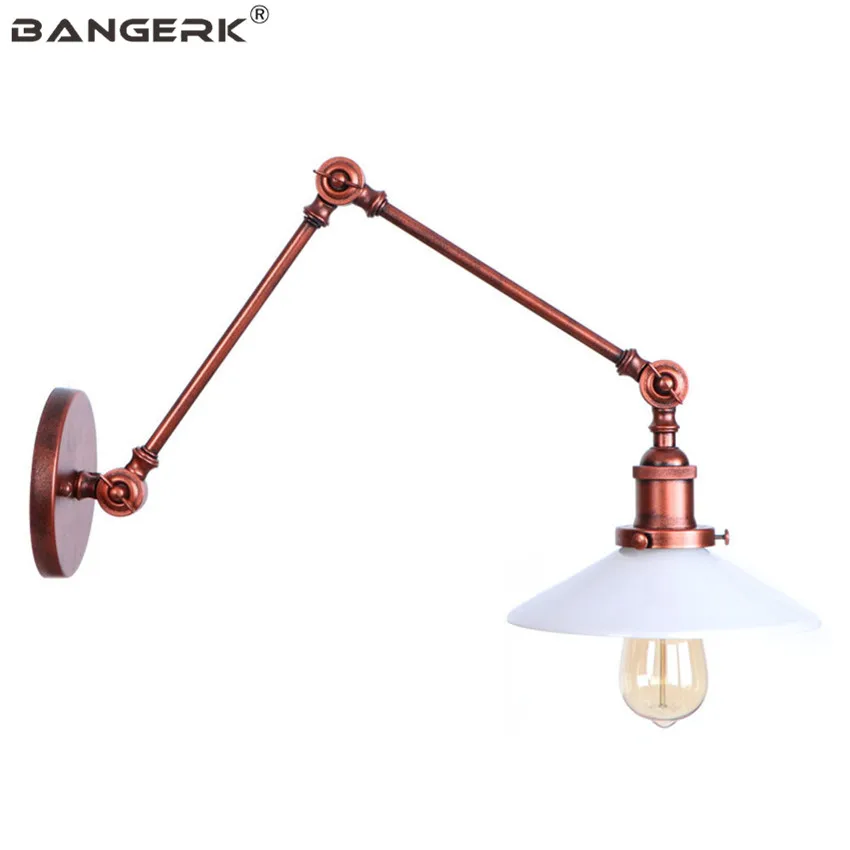 

Vintage Long Arm Wall Lamp Loft Manipulator Edison Sconces Telescopic Folding Rust Iron Home Decor Led Light Fixture Lighting