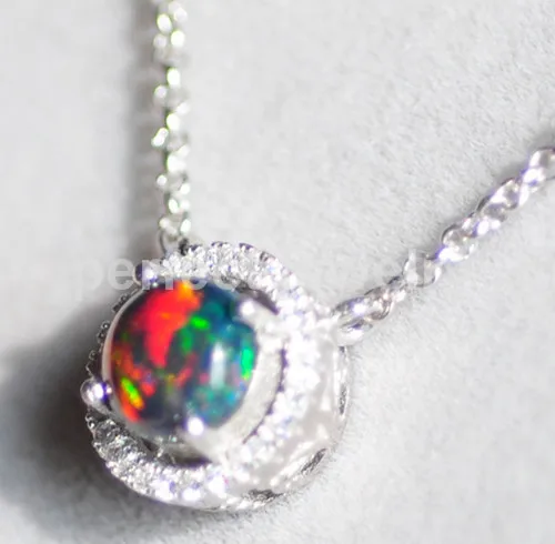 Опал ожерелье с подвеской стерлингового серебра 925 натуральный опал 0.83ct Gem для мужчины или женщины#16030104