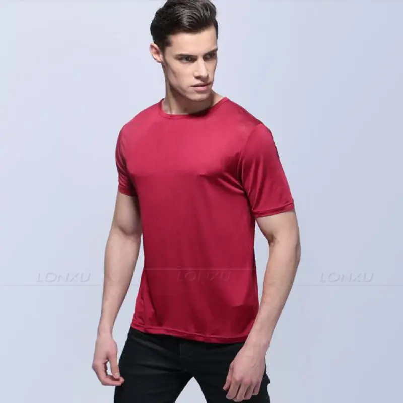 

NWT Men's 100% Silk Knitted T-shirt T-shirts Shirts Tops Short Sleeves Tee Shirt Casual Tee__Fits All Seasons