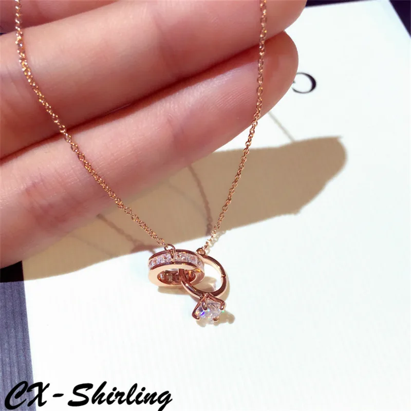 CX Shirling Новое модное короткое ожерелье из кубического циркония женское с