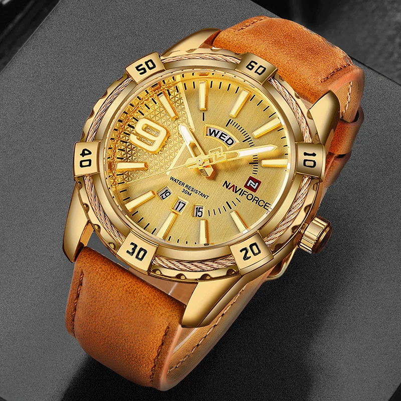 

NAVIFORCE Brand Sport Watches Men Fashion Casual Quartz Watch Waterproof Date Week Gold Wrist Watch montre homme dropshipping
