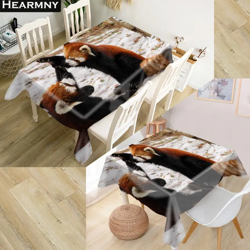 HEARMNY красная панда симпатичная скатерть 3D Ткань Оксфорд