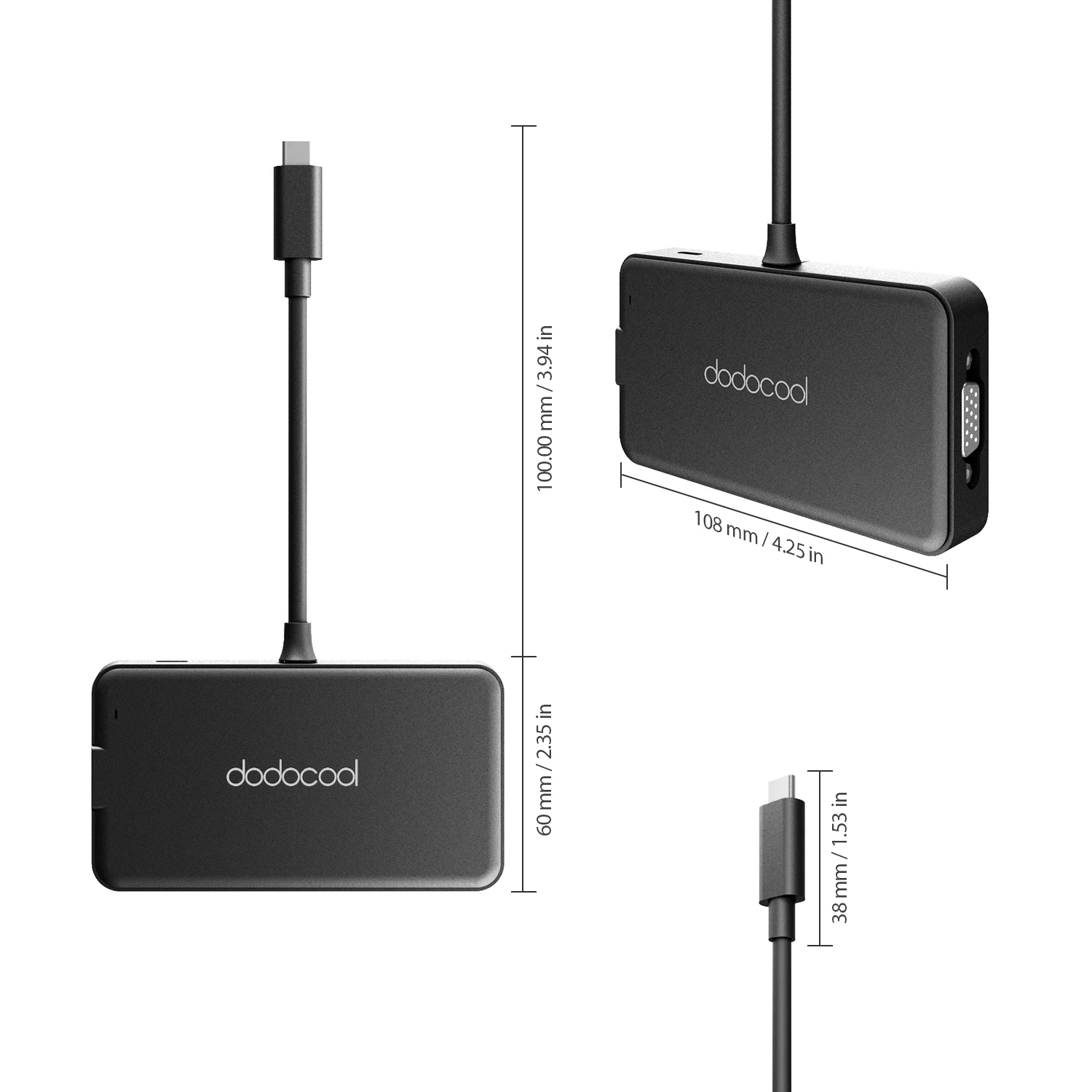 Многофункциональный USB концентратор dodocool 7 в 1 с портом Type C выход 4K HD/VGA гигабитный