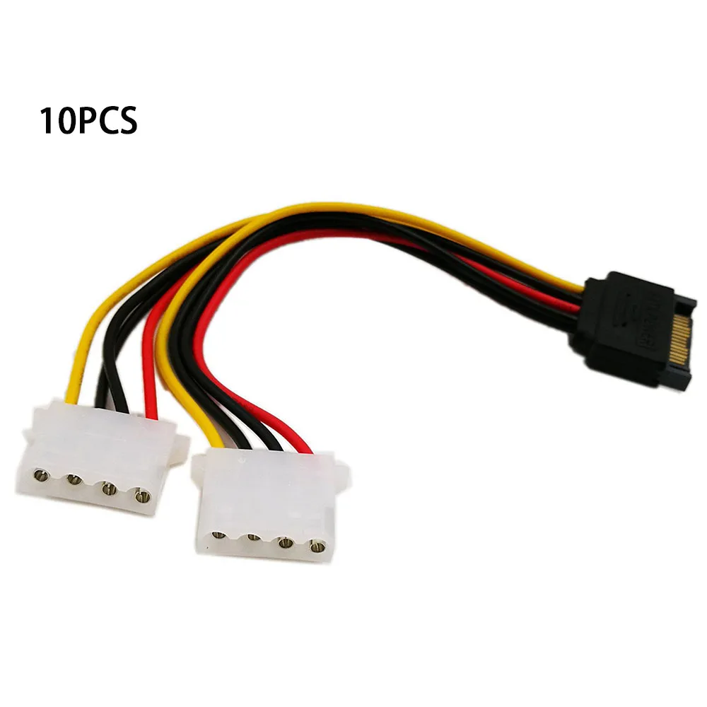 10 шт. 6 &quotSATA 15 контактный штекер к двойному 4 Molex гнездовой Y сплиттер Ide жесткий