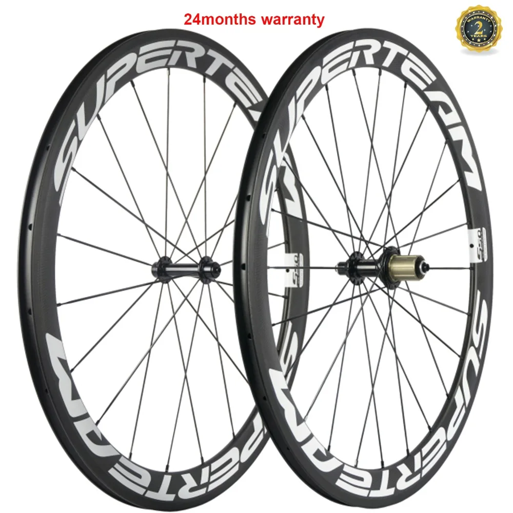 

Superteam Carbon Fiber Road Bike Wheels 700C Clincher Wheelset 50mm matte 23mm width
