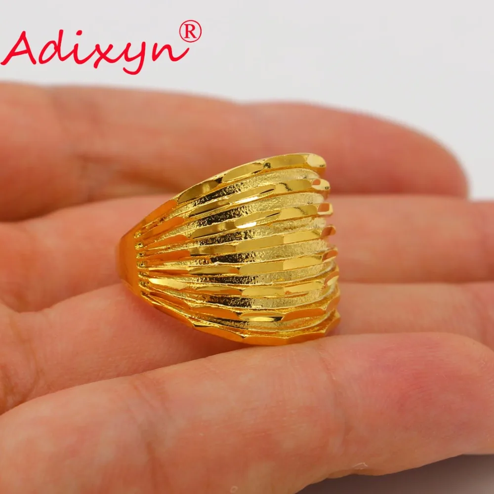 Кольцо Adixyn золотистого цвета свободного размера для женщин/девушек на среднем