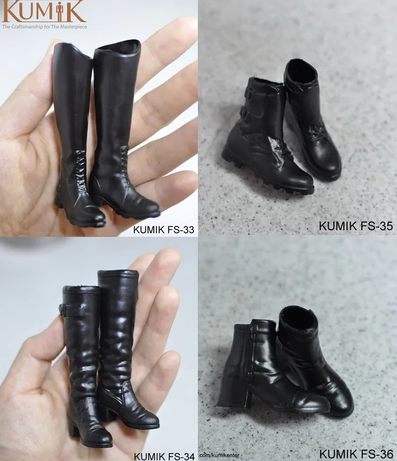 Коллекция 1/6 года женские черные ботинки модели женская модель игрушка для