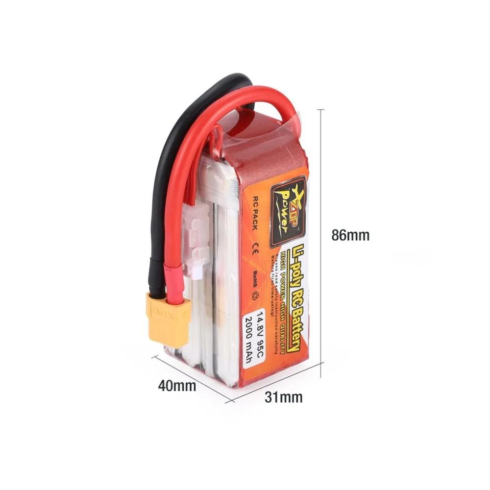 ZOP Power7.4/14 8 V 1500/2000 мА/ч 100/95C 2/4S 1 P Lipo Батарея XT60 штекер Перезаряжаемые для
