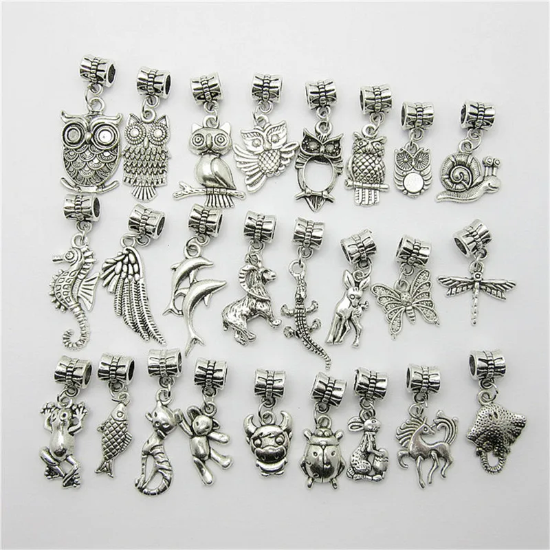 Различные металлические подвески талисманы с фигурками животных для браслета