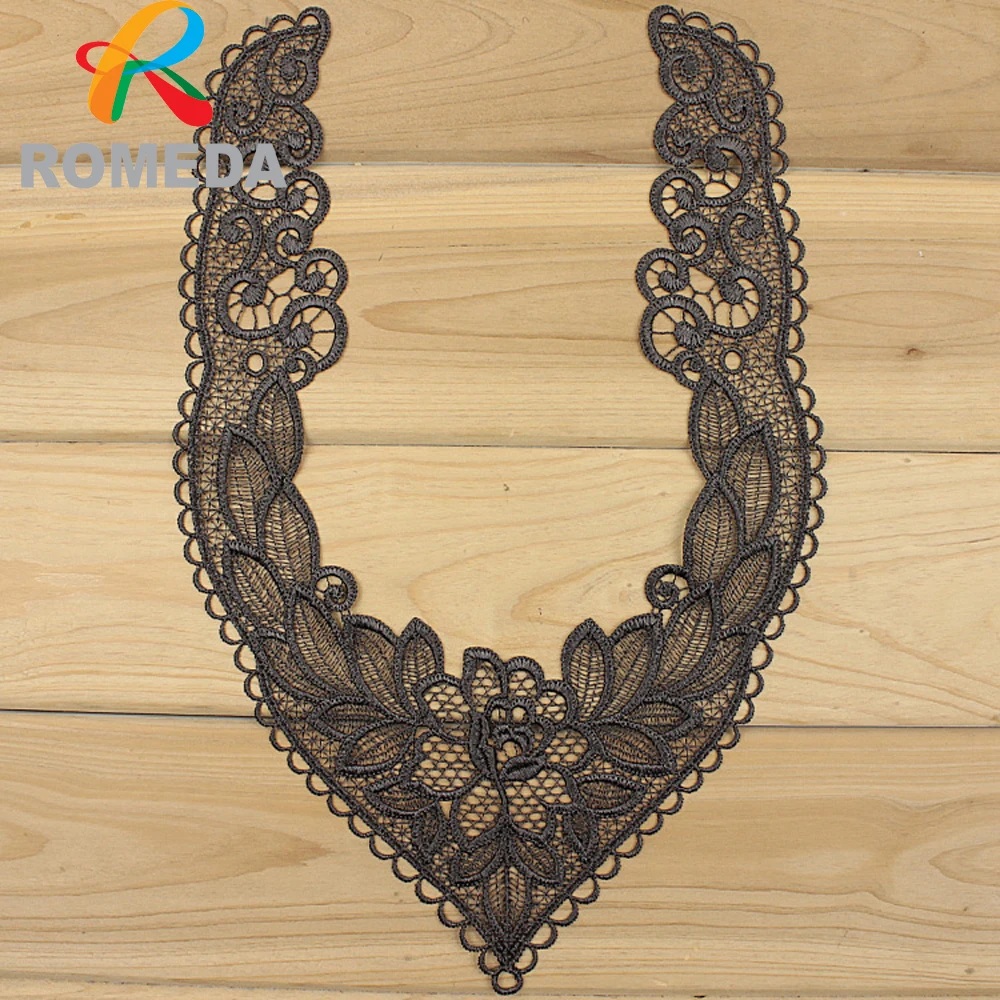 

19*28cm Lace Collar Applique Neck Neckline Flower Lady Motif Venise Lace Trim Wedding Dress Garment Accessories