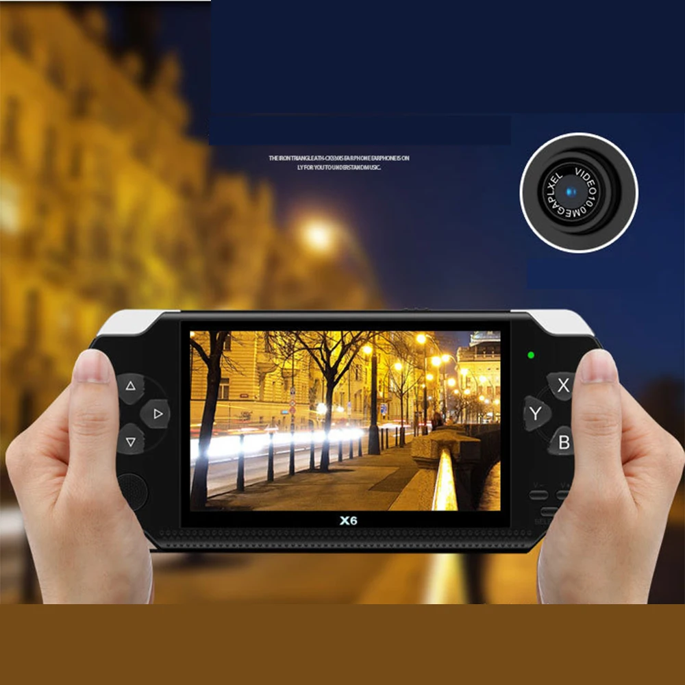 Ручная игровая приставка 4,3 дюйма 64 бита 8 ГБ аркадный Mp5-плеер в стиле ретро карманного игрового автомата X6