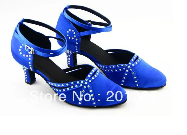 Бесплатная доставка оптовая продажа синие атласные туфли с закрытым носком для
