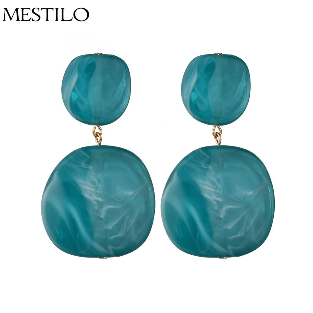 MESTILO, винтажные, богемные, черные, геометрические, Круглые, двойные, u-образные, акриловые серьги для женщин, модные, богемные, длинные, висячие серьги