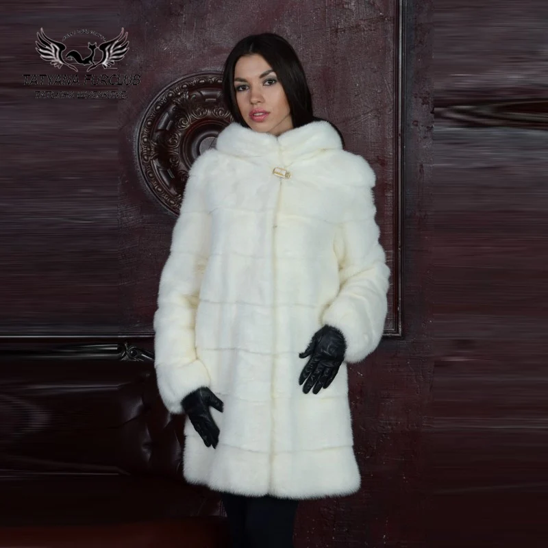 Tatyana Furclub роскошная норковая шуба из цельной кожи с большим капюшоном, настоящая шуба из натурального меха, женская шуба, Женская куртка, норковая шуба