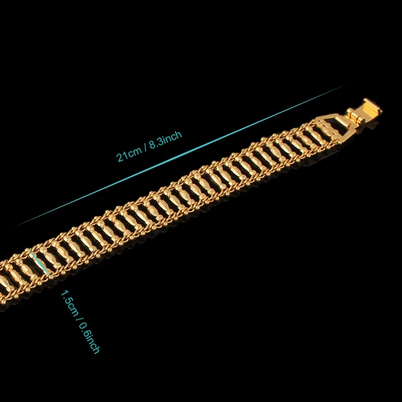 New Unique Width15mm Noble Men gold color Newest Hollow Bracelet Fashion Jewelry Free shipping | Украшения и аксессуары