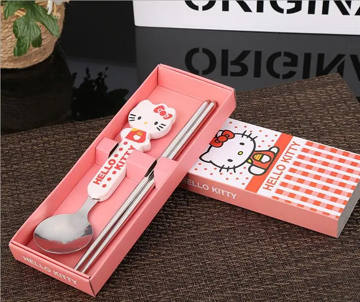 Уличные столовые приборы для путешествий комплект Kawaii столовая посуда
