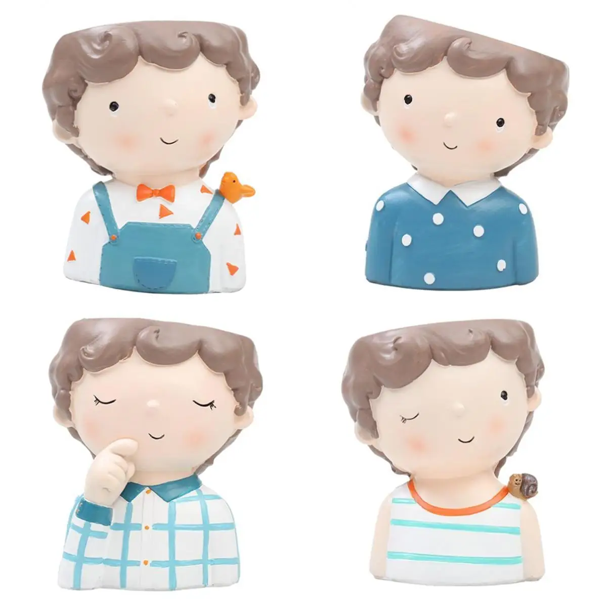 4 шт./компл. милый мальчик сочный кашпо бонсай горшок цветочный для офиса домашний