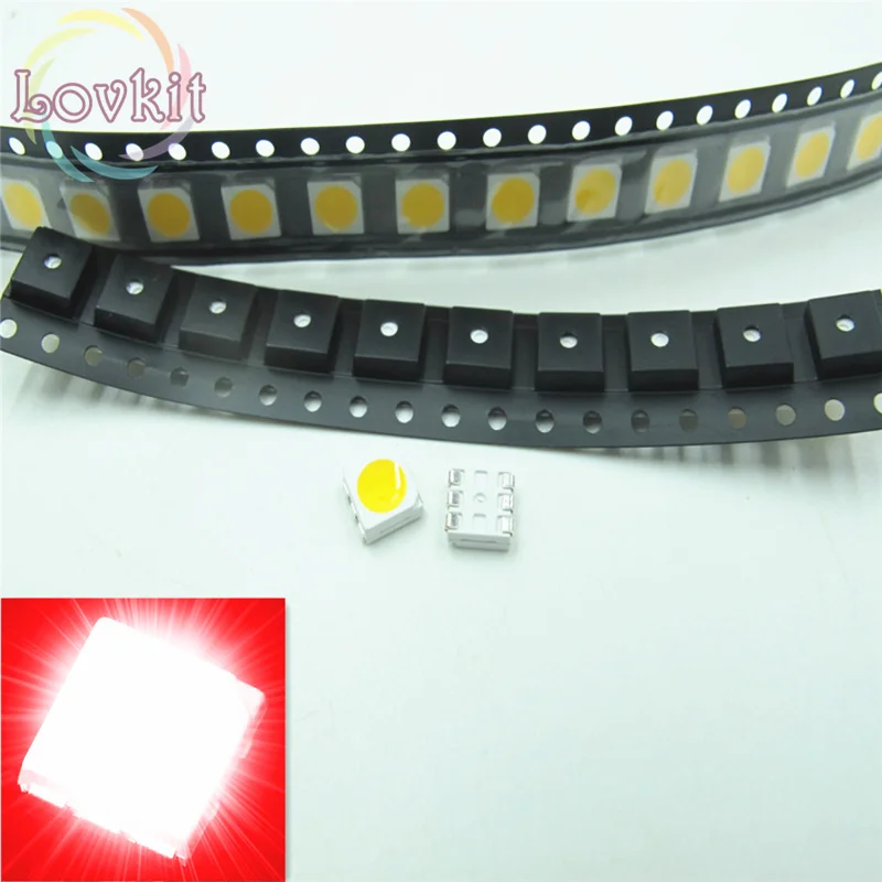 1000 шт. 5050 SMD PLCC 6 красный светодиодный SMD/SMT 3 CHIPS Ультраяркий свет излучающие диоды