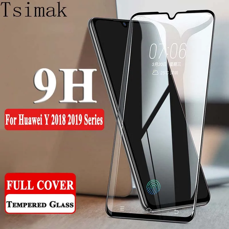Закаленное стекло для Huawei Y5 Y6 Pro Y7 Prime Y9 2019 2017 2018 защита экрана 9H полное покрытие