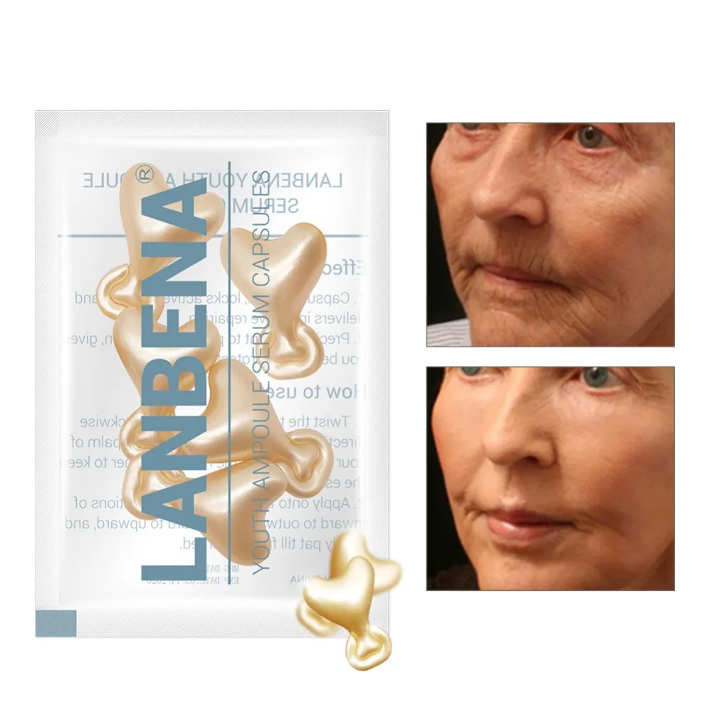 LANBENA 5 зерна/мешок 24K золотые пептидные морщины крем для лица акне Сыворотка