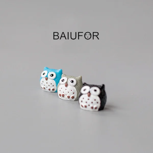 Фигурки животных BAIUFOR миниатюрная милая сова модель сказочный садовый декор