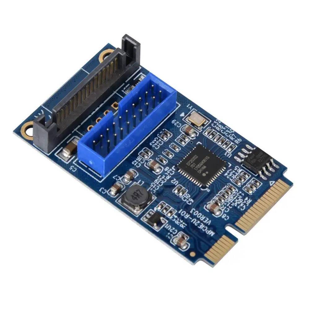 2019 New Arrival MINI PCI-E to 2Port USB 3.0 19 Pin Converter Adapter Desktops Extender Card |