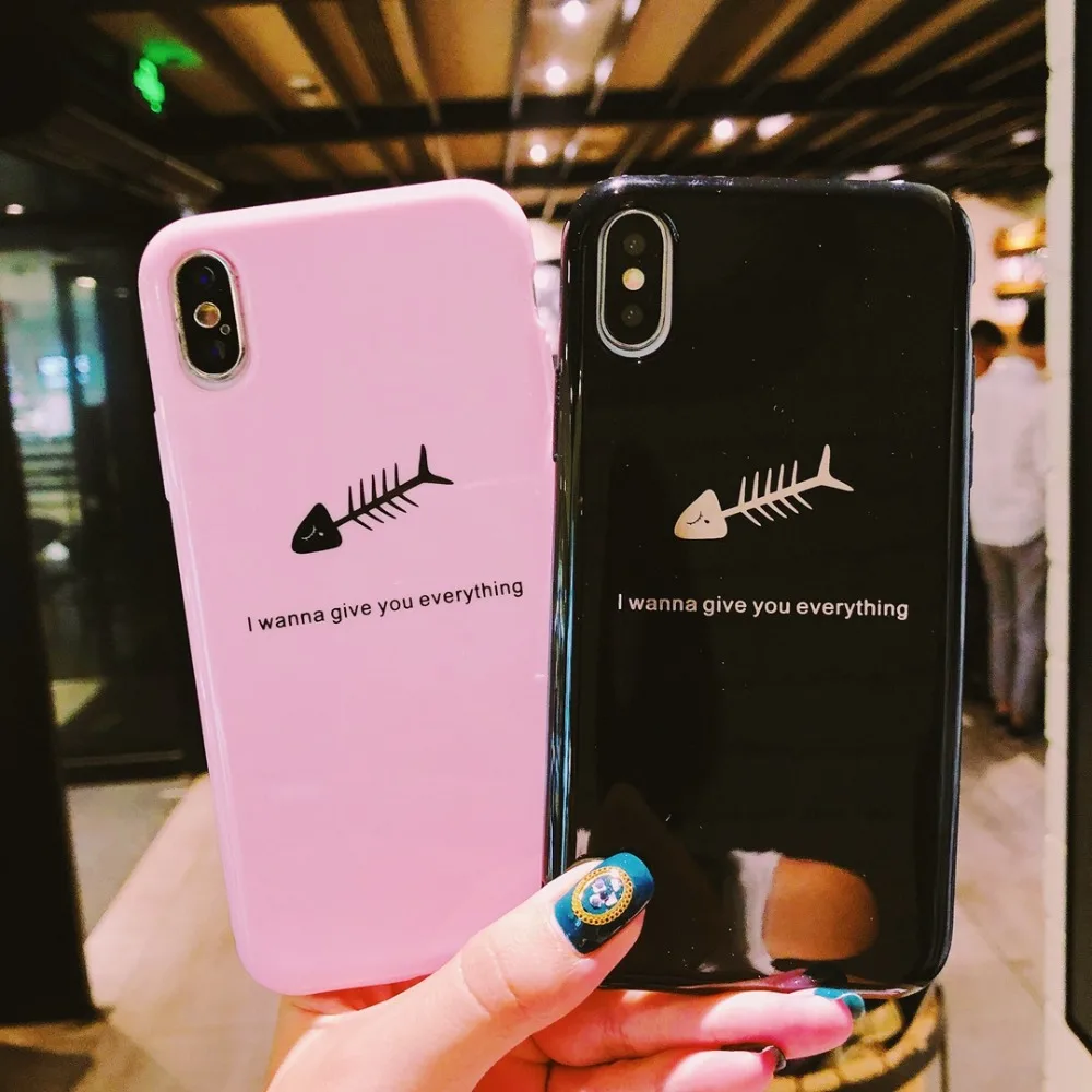 Case for iPhone 7 8 Plus Cute Cartoon Fish Soft Silicone Cover Coque 6 s iphone XS Max XR X 10 Cases Fundas |