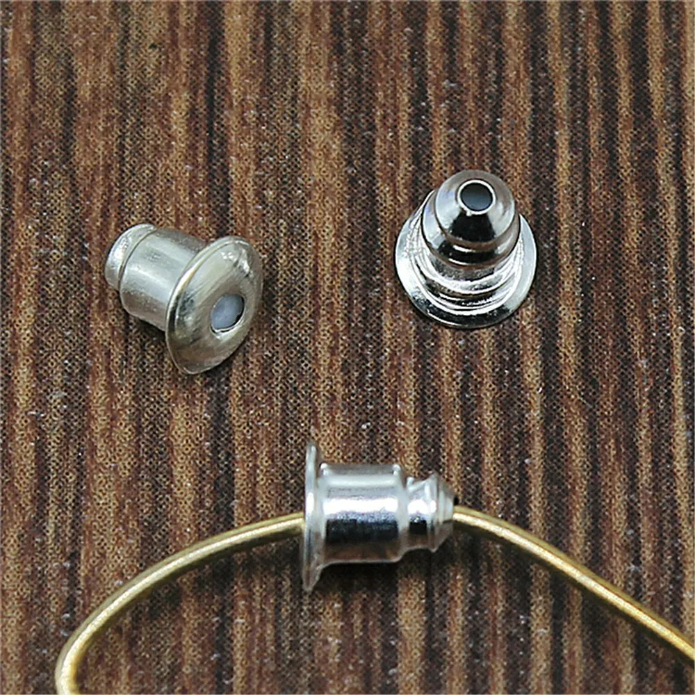

200pcs 4 Colors 6x5mm Stud Earring Back Stoppers Ear Post Jewelry Findings & Components DIY Jewelry Accessories