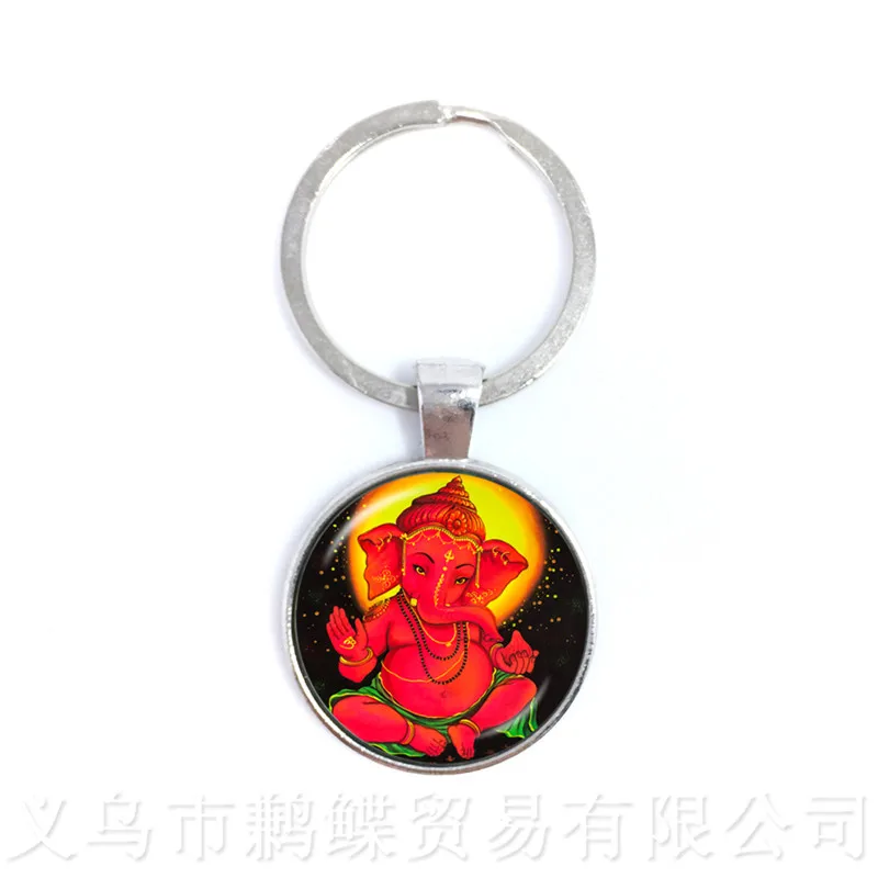 Drop Shipping Ganesha Statue Hindu Ganapati Vinayaka God Keychains Trendy Lord Indian Buddhism Jewelry for Women Men | Украшения и